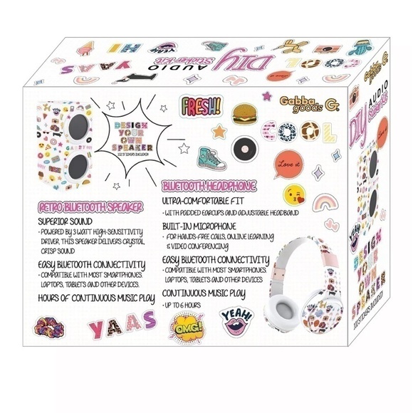 Gabba Goods DIY Patch Kit w/ Headphones, Bluetooth Speaker & Sticker Set… - Picture 6 of 7